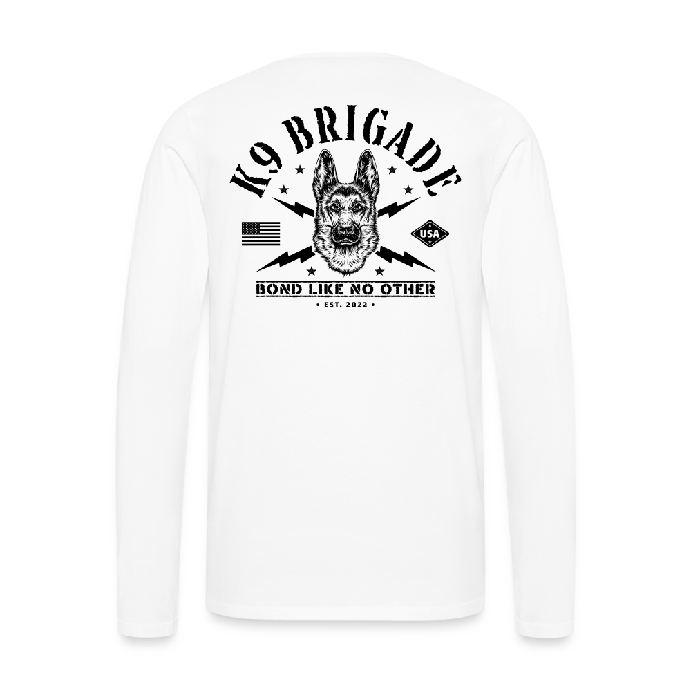 K9 Brigade Premium Long Sleeve T-Shirt - white