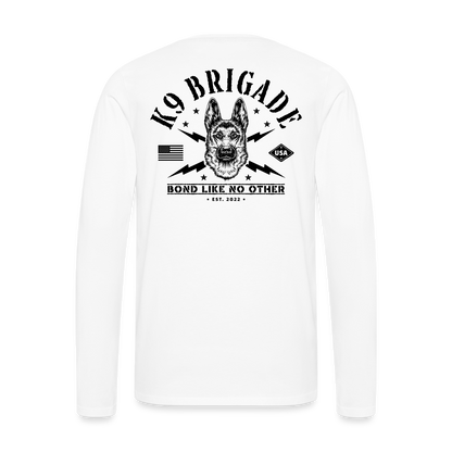 K9 Brigade Premium Long Sleeve T-Shirt - white