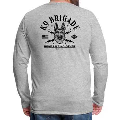 K9 Brigade Premium Long Sleeve T-Shirt - heather gray