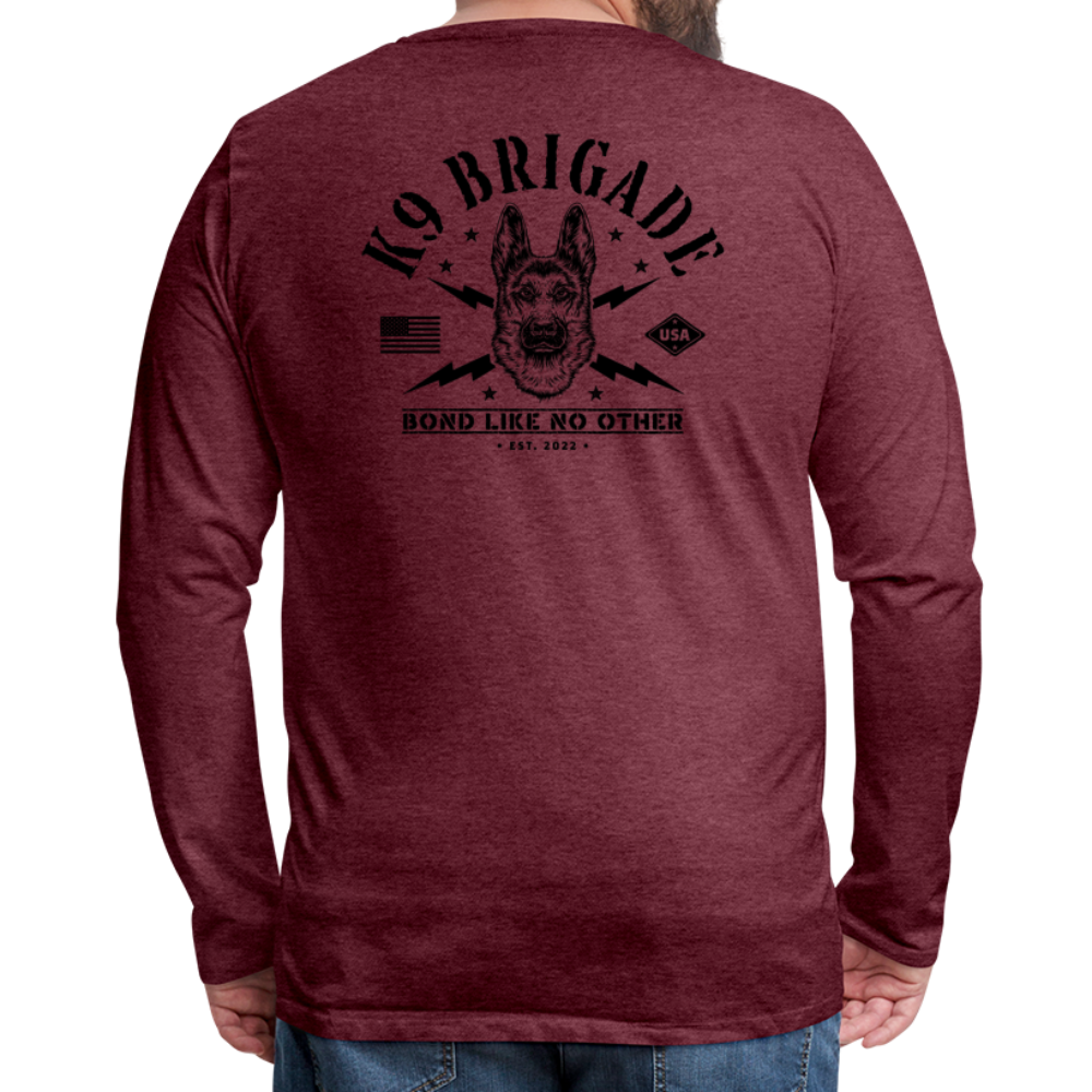 K9 Brigade Premium Long Sleeve T-Shirt - heather burgundy