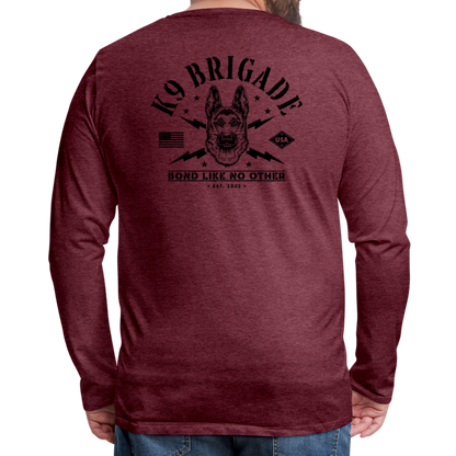 K9 Brigade Premium Long Sleeve T-Shirt - heather burgundy