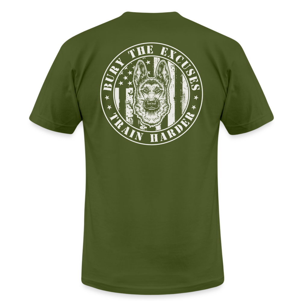 Bury The Excuses Train Harder T Shirt - olive