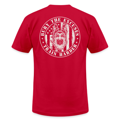 Bury The Excuses Train Harder T Shirt - red